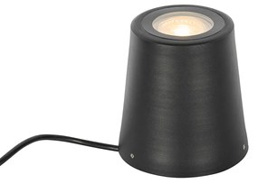 Foco de jardim moderno preto redondo IP65 - Lennard Moderno