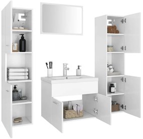 Conjunto de móveis de casa de banho derivados de madeira branco