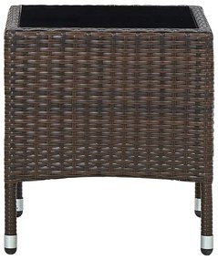Mesa de jardim 40x40x45 vime PE castanho