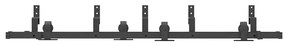 Kit de ferragens para porta deslizante 183 cm aço preto