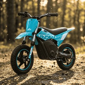 Mini moto elétrica para crianças Minicross electrica RFN Warrior SX-E250 Supermotard 250W 12/12" Até 25Km/hora cm limitador Azul Celeste