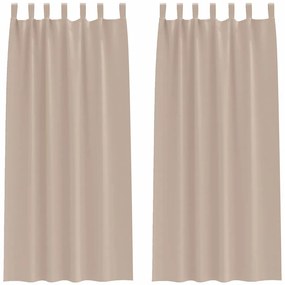 Cortinas 2 pcs Cinzento-acastanhado 245 x 140 cm Poliéster