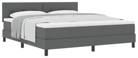 Cama Box com Colchão Cinza Escuro 180x200 cm Tecido