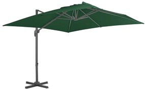vidaXL Guarda-sol cantilever c/ poste alumínio 400x300 cm verde