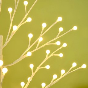 HOMCOM Árvore Sintética Altura 150cm com 120 Luzes LED IP44 Ajustável em 3 Modos Ramos Flexíveis e Base de Candeeiro Árvore de Decoração de Natal para Interiores 20x20x150cm Branco