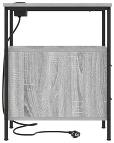 Armário de Cabeceira com gaveta Sonoma cinzento 30 x 48 x 61 cm