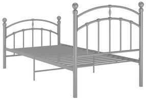 Estrutura de cama 100x200 cm metal cinzento