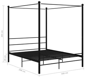 Estrutura de cama dossel 160x200 cm metal preto