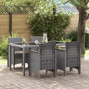 vidaXL Cadeiras de Jardim com Almofadas 4 pcs Cinzento-Claro Rattan Sintético