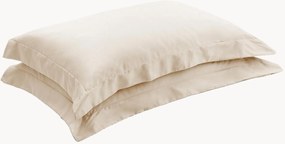 Fronhas de almofada em cetim de algodão Cream, conjunto de 2