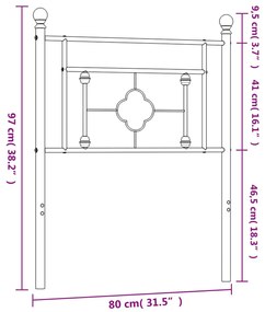 Cabeceira de cama 75 cm metal preto