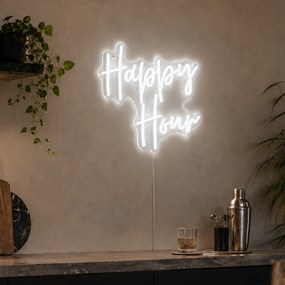 Candeeiro de Parede Neon Branco incl. LED - Happy Hour