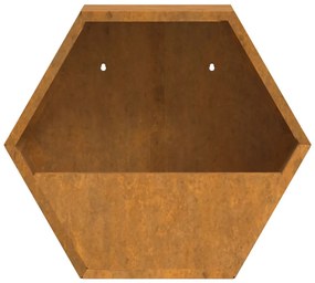 Vasos/floreiras de parede 2 pcs aço corten cor enferrujado