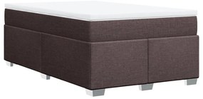 Cama boxspring com colchão 120x190 cm tecido castanho-escuro