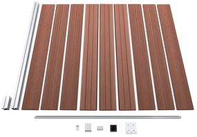 Painel de vedação para jardim 175x186 cm WPC castanho