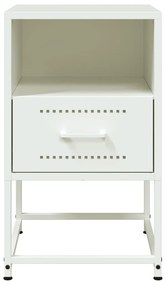 Mesas de cabeceira 2 pcs 36x39x60,5 cm aço branco