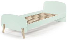 Conjunto cama infantil KIDDY (90x200) + Estrado + mesa de cabeceira Verde Menta