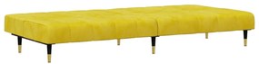 2 pcs conjunto de sofás veludo amarelo