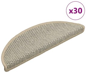 vidaXL Tapetes escada adesivos aspeto sisal 30pcs 56x17x3cm