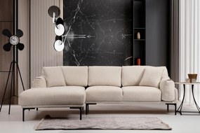 Sofá de Canto Leo Corner – Creme – 255 x 150 cm
