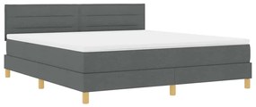 Cama Box com Colchão Cinza Escura 180x200 cm em Tecido