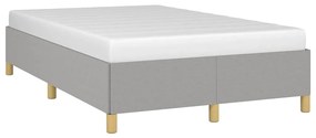 Estrutura de cama sem colchão cinza claro tecido