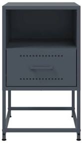 Mesas de cabeceira 2 pcs 36x39x60,5 cm aço antracite