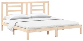 Cama sem colchão 200x200 cm madeira de pinho maciça