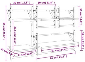 4 pcs prateleiras parede derivados de madeira carvalho castanho
