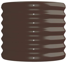 Canteiro elevado jardim 152x40x36cm aço revestido a pó castanho