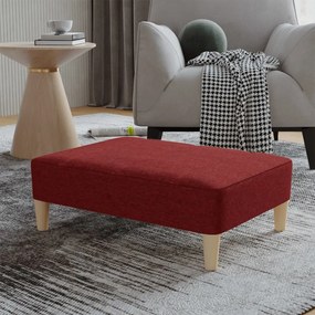 vidaXL Apoio de pés 78x56x32 cm tecido vermelho tinto