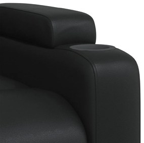 Poltrona reclinável couro artificial preto