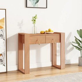 Mesa consola 90x35x75 cm madeira de teca maciça
