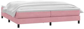 Cama com molas/colchão rosa 180x220 cm veludo