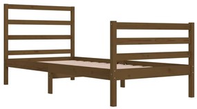 Estrutura de cama 90x200 cm pinho maciço castanho mel