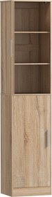 HOMCOM Móvel de banheiro coluna com 2 portas e 4 prateleiras ajustáveis, 40 x 35 x 180 cm, madeira natural | Aosom Portugal