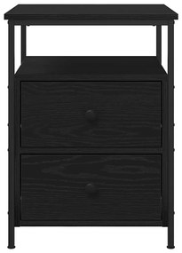 Cômoda de Cabeceira vidaXL Carvalho Preto 44x45x60 cm Madeira de engen