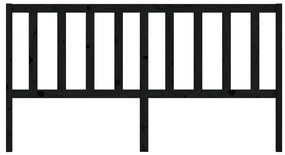 Cabeceira de cama 206x4x100 cm pinho maciço preto