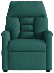 Poltrona de massagens reclinável tecido verde-escuro