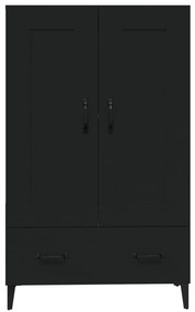 Armário alto 70x31x115 cm derivados de madeira preto