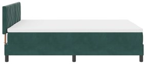 Cama Box Spring vidaXL com Colchão Verde Escuro 160x200 cm Veludo