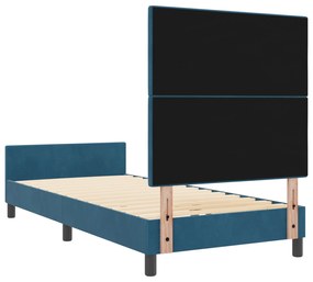Cama vidaXL Azul Escuro 90x200 cm Veludo