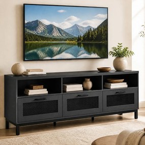 Móvel de TV, 160 x 40 x 60 cm, Para Televisores até 75 Polegadas, Preto