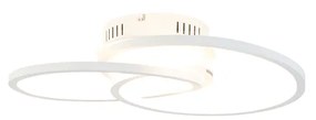 Candeeiro de teto branco 45 cm com LED regulável em 3 níveis - Rowin Design