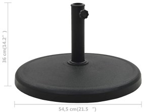 Base de guarda-sol redonda poliresina 19 kg preto