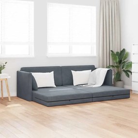 vidaXL Sofá Cama 2 em 1 Cinza Escuro 213x144x60 cm Veludo