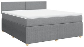 Cama com molas/colchão 180x200 cm tecido cinzento-claro