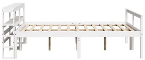 Cama para idosos com cabeceira 135x190 cm pinho maciço branco