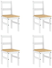 5 pcs conjunto de jantar Panama madeira pinho maciça branco