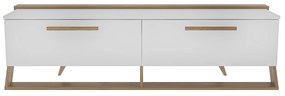 Móvel TV Astrid – Branco e Nogueira – 163,8 x 46,8 x 36,6 cm